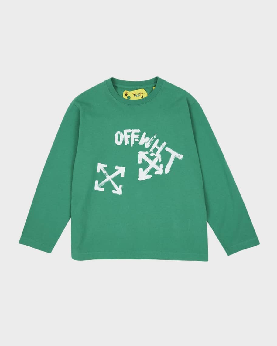 

Футболка для мальчиков с принтом логотипа Paint Script, размер 4–12 Off-White