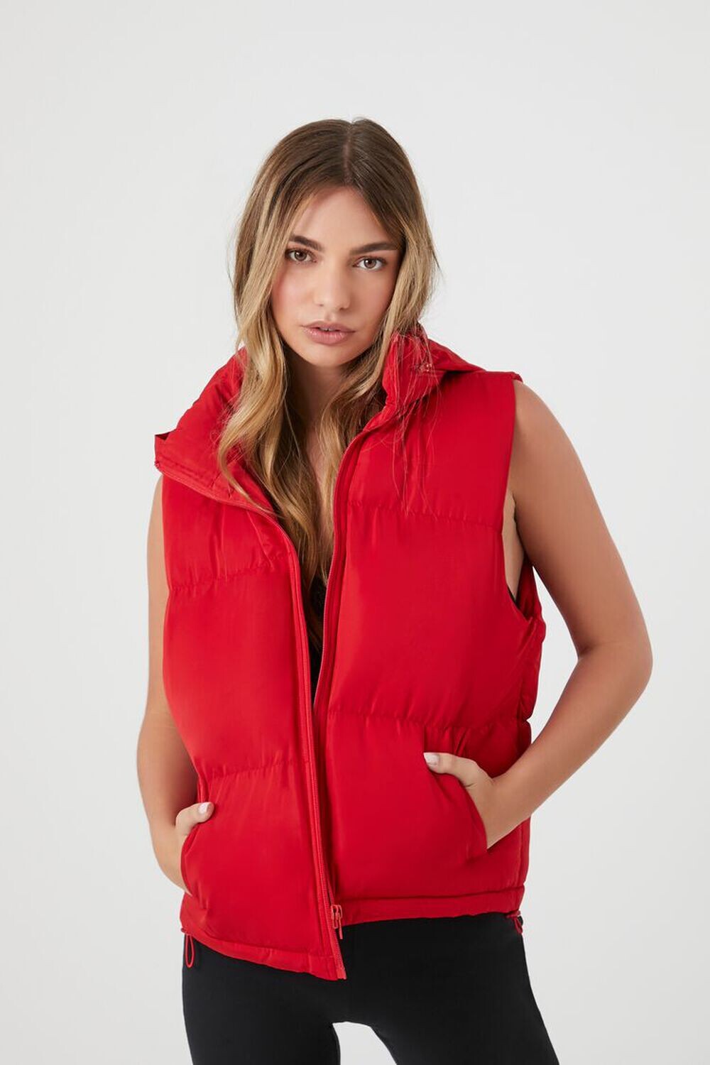 

Пуховик на молнии Forever 21, красный