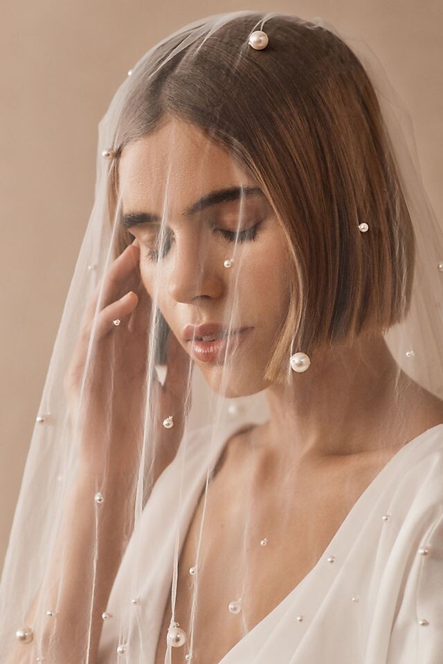

Свадебная фата Twigs & Honey Fingertip Dense Pearl, айвори