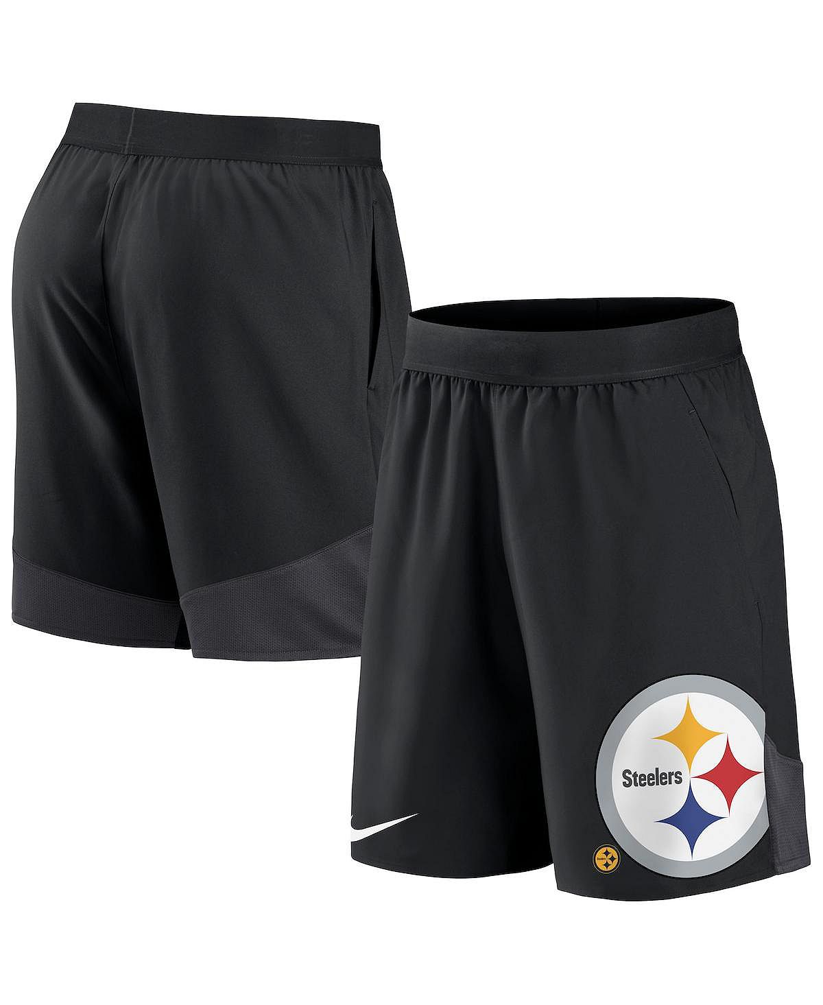 цена Мужские черные эластичные спортивные шорты Pittsburgh Steelers Nike