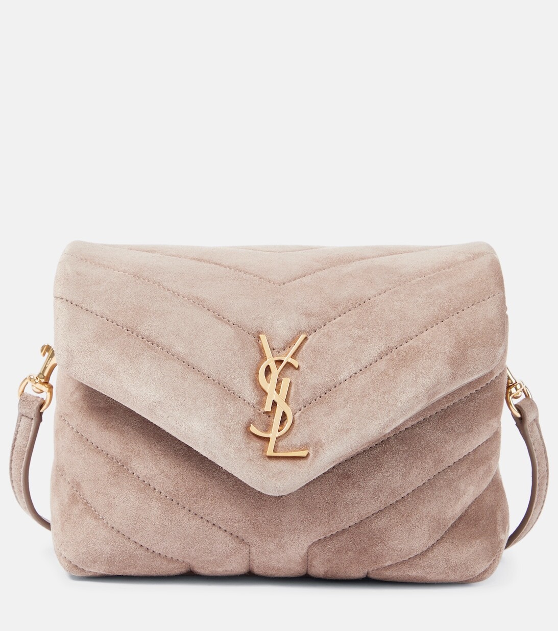 

Замшевая сумка через плечо Loulou Toy Saint Laurent, бежевый