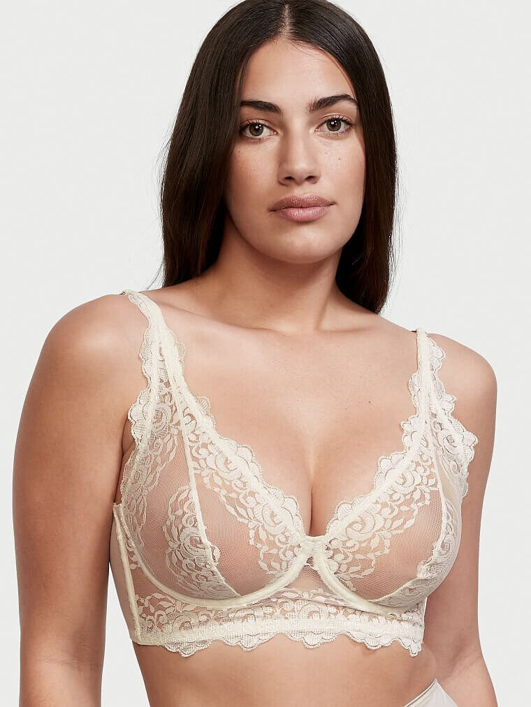 Бюстгальтер Leonisa Shapewear Sheer Lace Underwire Shaper Top, белый бюстгальтер oysho eyelash lace classic with underwire синий