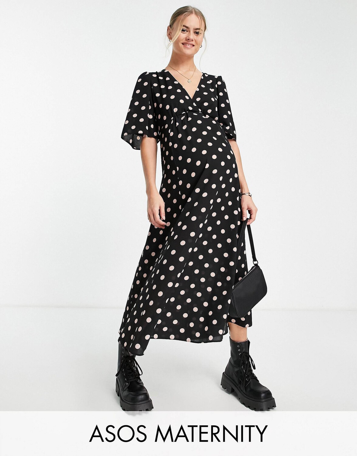 

Бежевое платье миди с рукавами-крылышками ASOS DESIGN Maternity Maternity