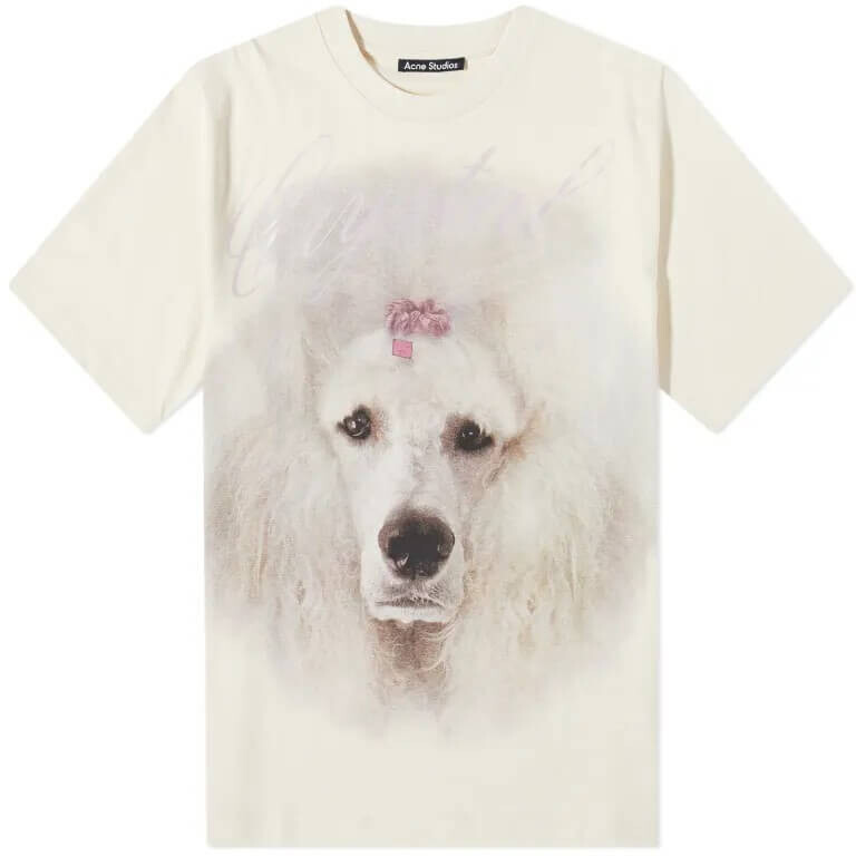 

Футболка Acne Studios Exford Dog Face, светло-бежевый