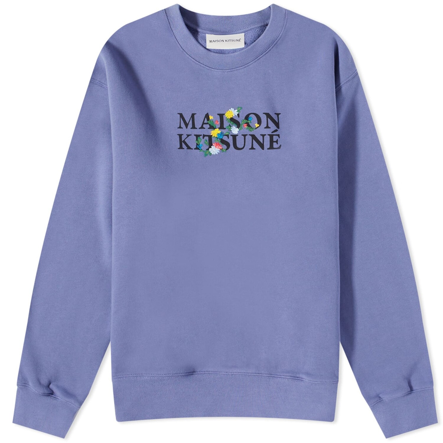 

Свитшот Maison Kitsune Flowers Comfort Crew, голубовато-фиолетовый