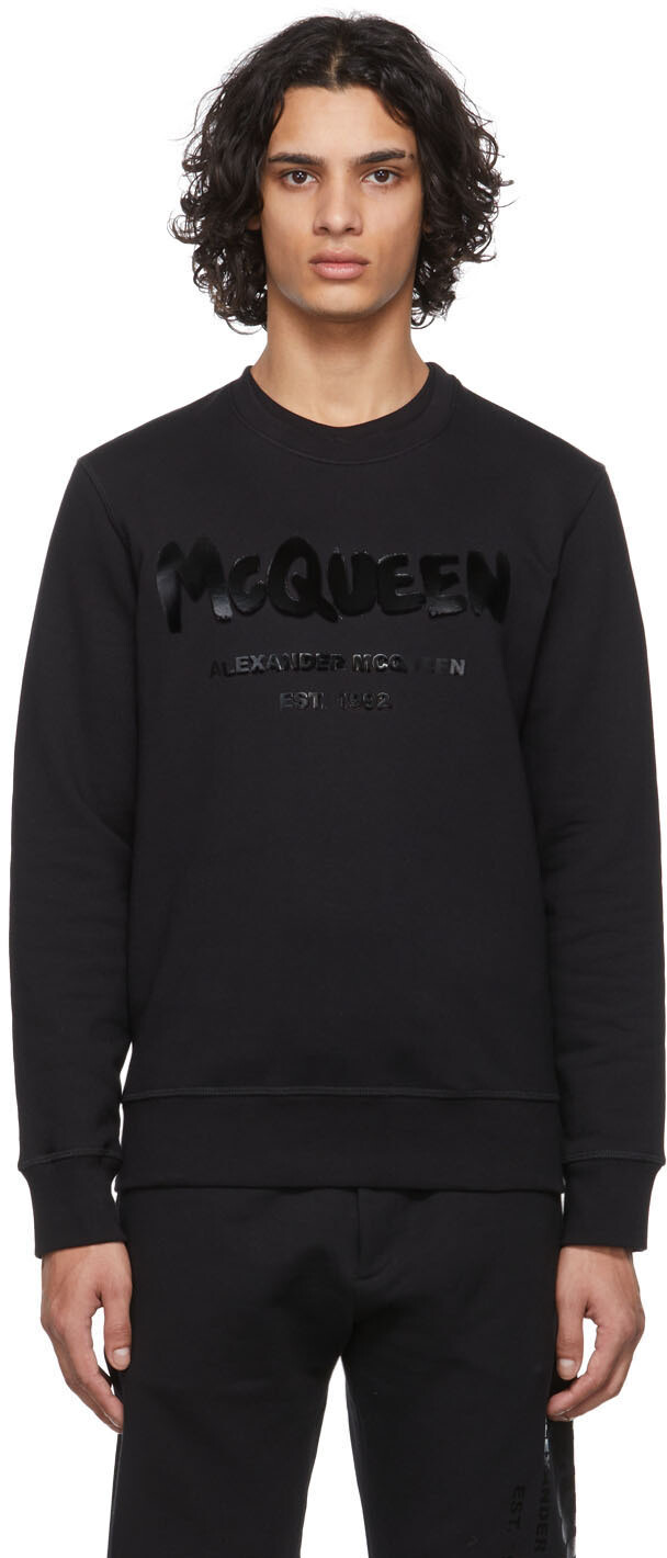 

Черная толстовка с логотипом в виде граффити Alexander McQueen, Черный