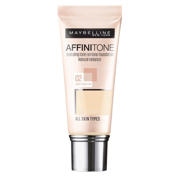 Maybelline Affinitone Foundation увлажняющая тональная основа 02 Light Porcelain 30мл paese collagen moisturizing foundation коллагеновая увлажняющая основа 300c porcelain 30мл