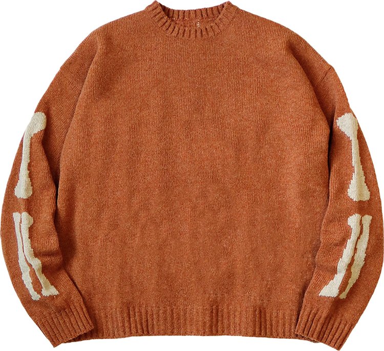 Свитер Kapital 5G Wool Knit Bone Crew Sweater 'Orange', оранжевый
