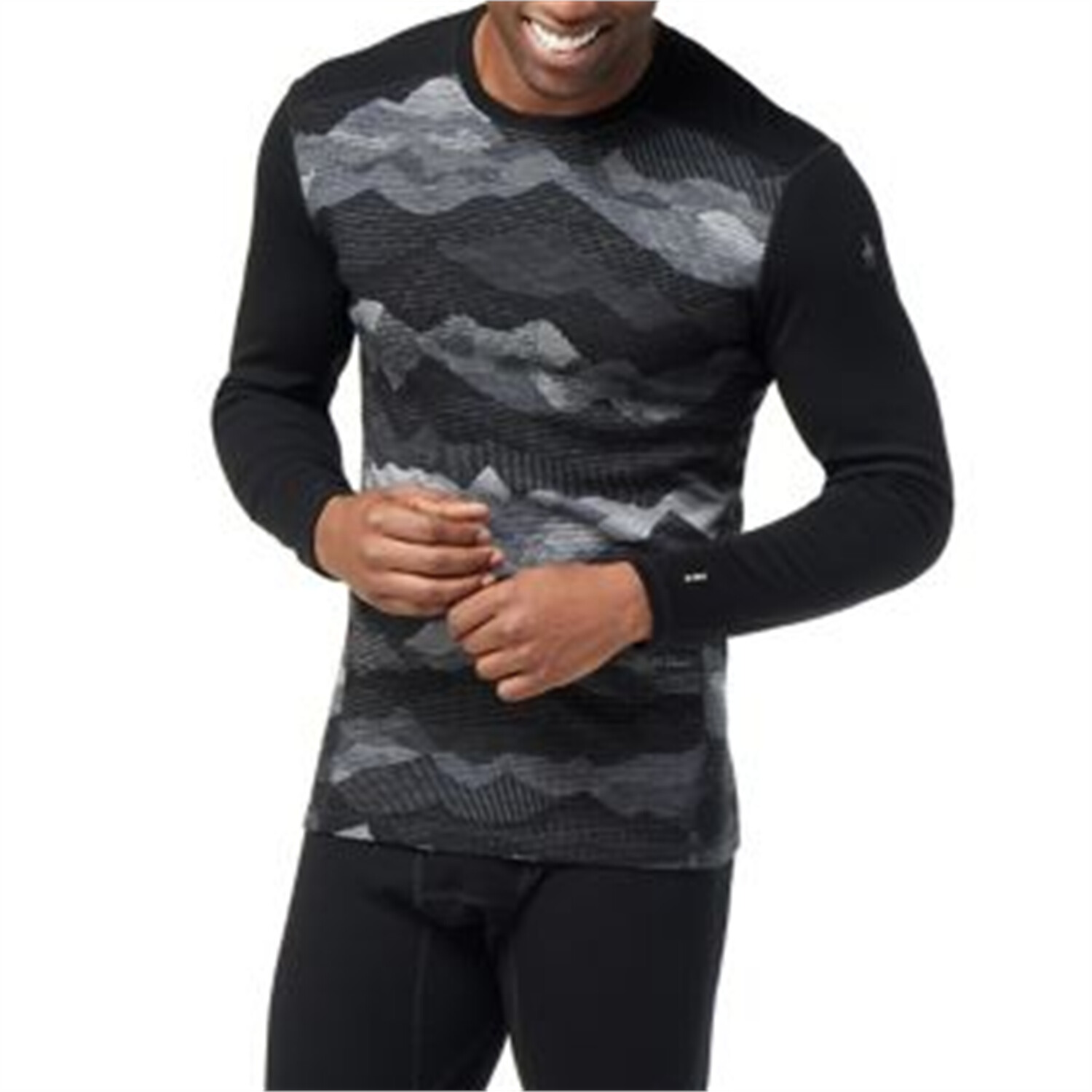 

Куртка Smartwool Classic Thermal Merino Base Layer Pattern Crew, чёрный