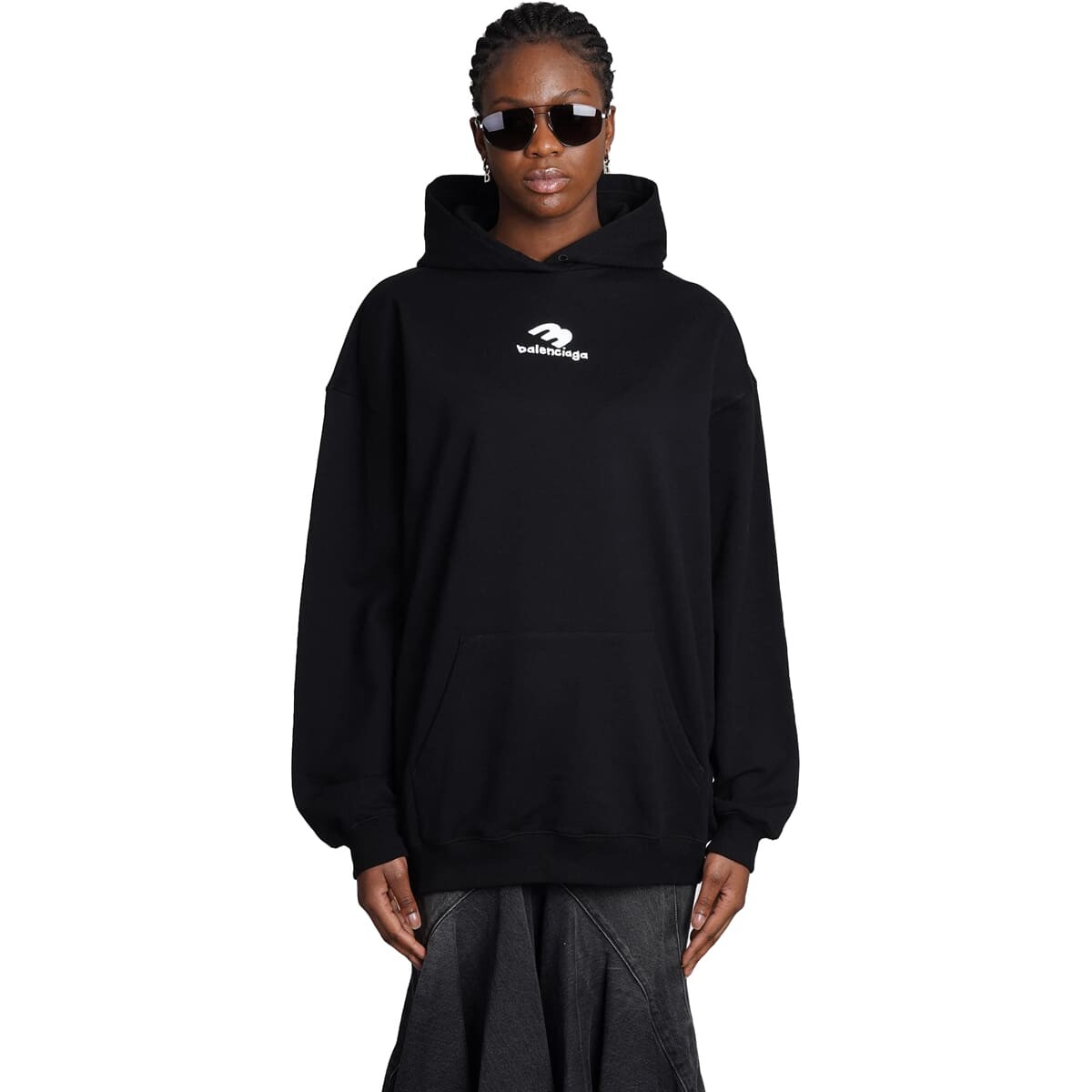 

Худи Balenciaga Cotton, черный