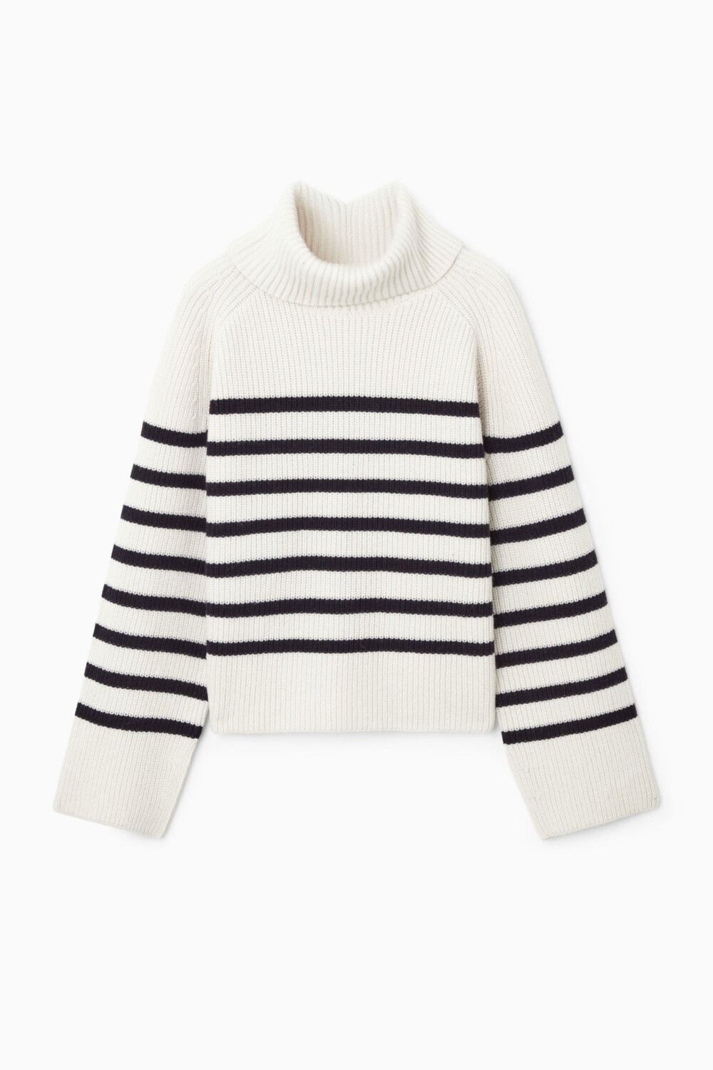 

Свитер шерстяной COS Striped Wool Pullneck, белый