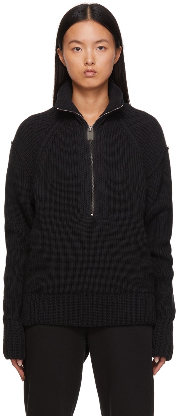 

6 Moncler 1017 ALYX 9SM Черный вязаный свитер в рубчик Moncler Genius