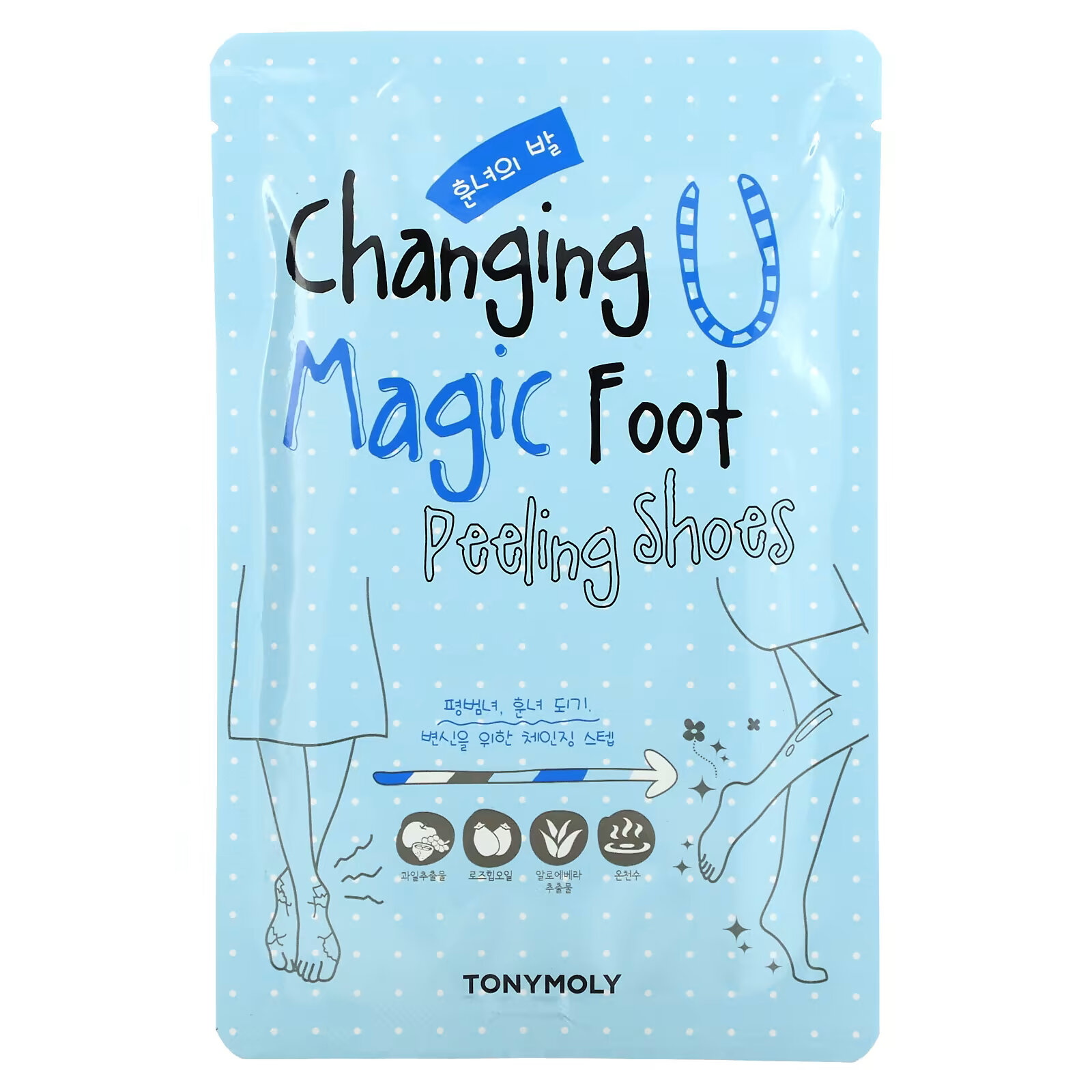 Tony Moly, Changing U, Обувь для пилинга Magic Foot, 1 пара, 0,60 унции (17 г) каждая skinfood mint sparkling носки для пилинга ног 1 пара 1 41 жидкой унции 40 г