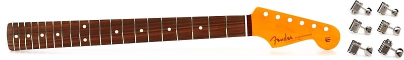 

Запасной гриф Fender Classic '60s Stratocaster — комплект накладки на гриф Pau Ferro с набором тюнинговых машин Fender American Vintage Stratocaster-Telecaster — никель 0992040000=1 0992213921=1