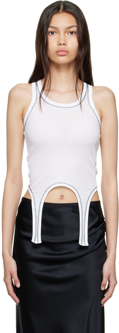 

Белая хлопковая майка Helmut Lang