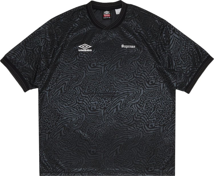 Футболка Supreme x Umbro Jacquard Animal Print Soccer Jersey 'Black', черный