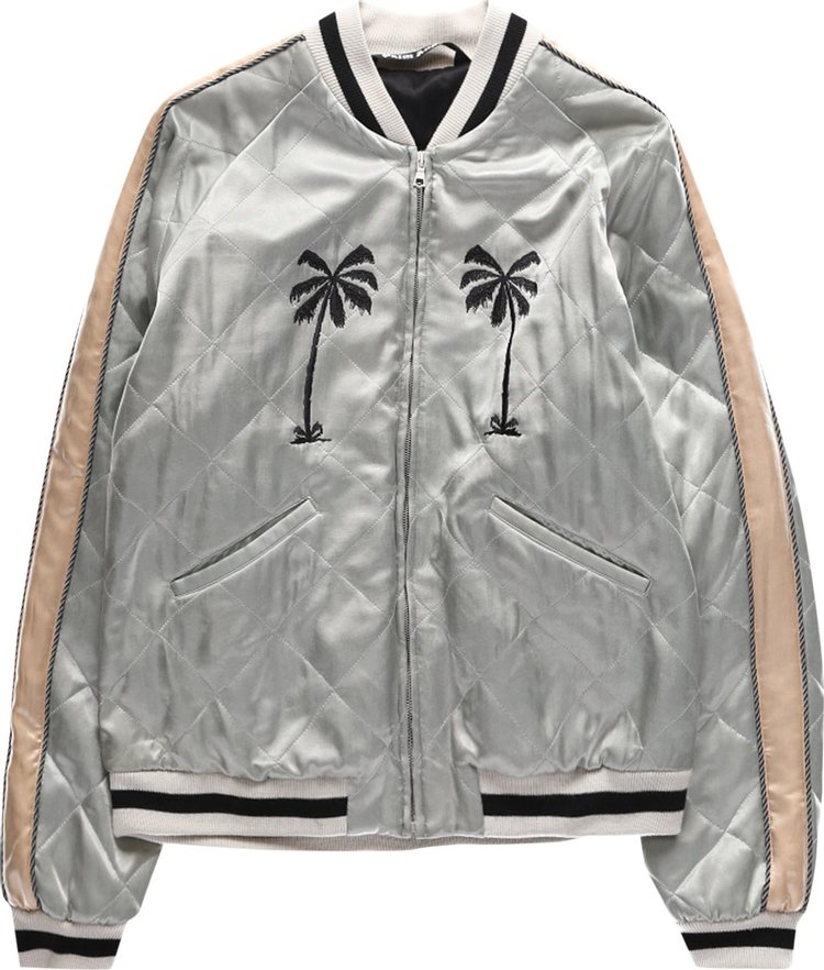 Куртка Palm Angels Life Is Palm Souvenir Jacket 'Grey/Black', серый - фото