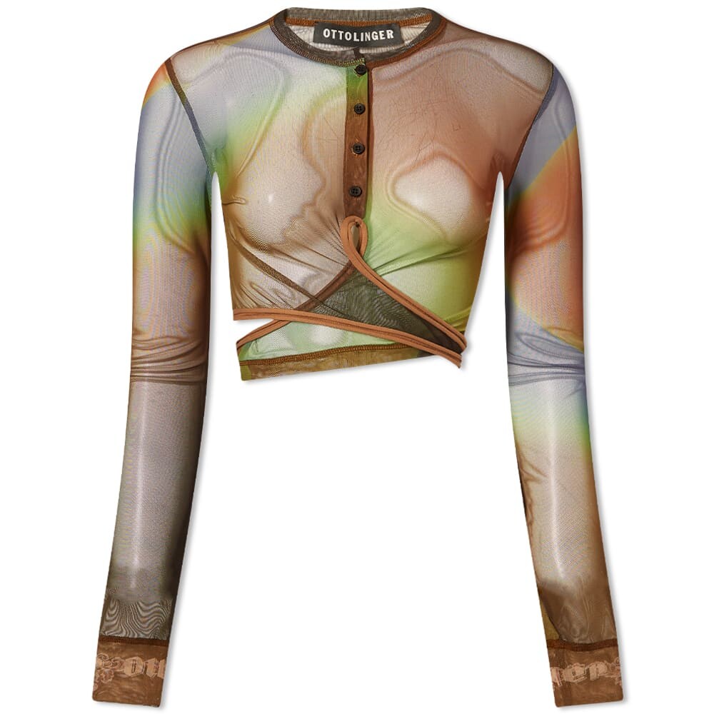 

Футболка Ottolinger Mesh Wrap Loop Top, Коричневый