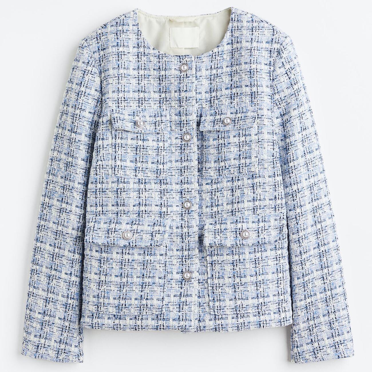 

Жакет H&M Textured-weave, светло-голубой