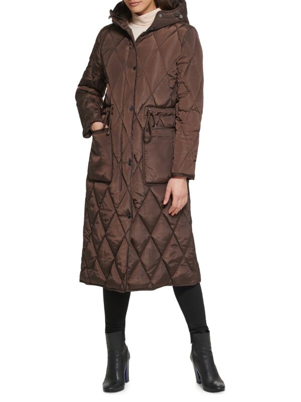 

Стеганая куртка стадиона из пуха Kenneth Cole Brown, Серый