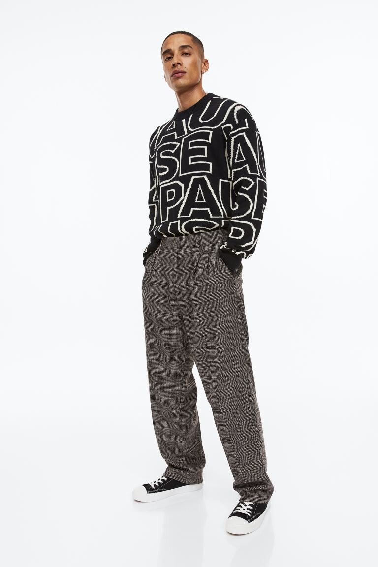 

Жаккардовый джемпер свободного кроя H&M, черный/пауза