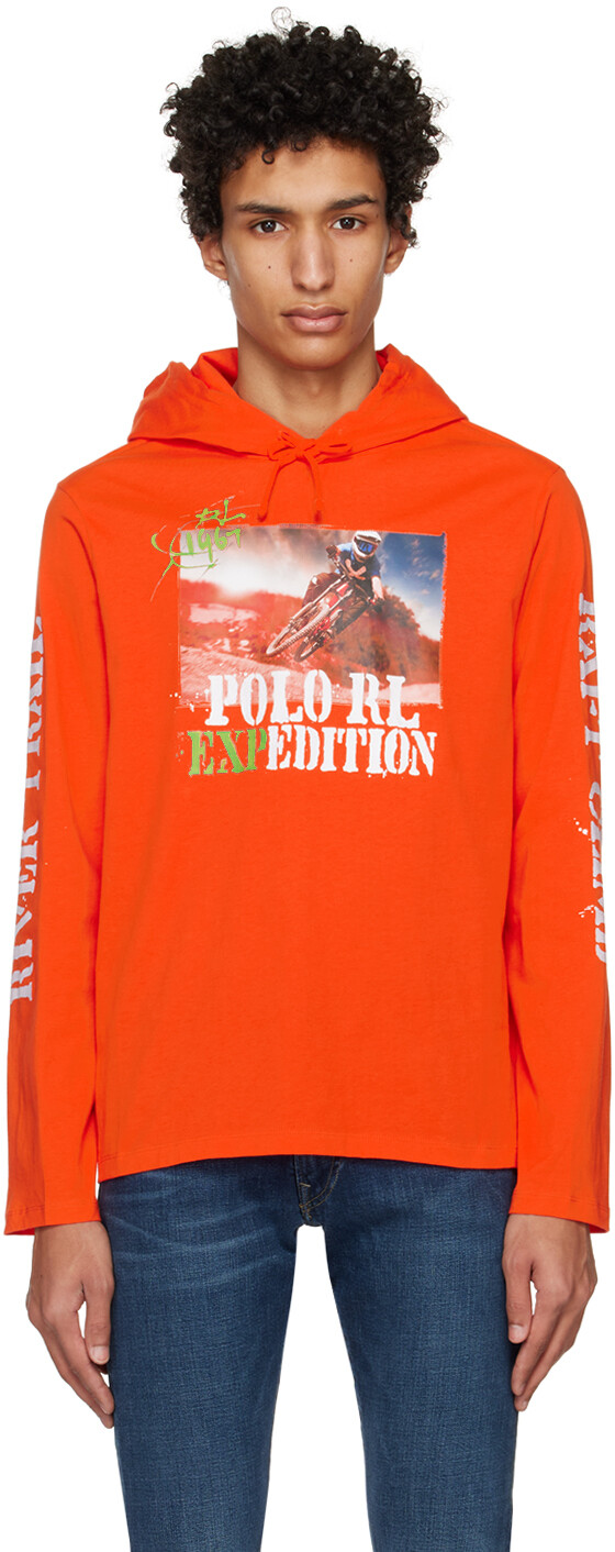 

Худи с оранжевым рисунком Polo Ralph Lauren