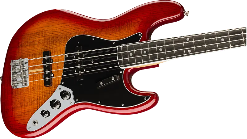 

Fender Rarities Flame Ash Top Jazz Bass, накладка на гриф Ebony, Plasma Red Burst — 0176508873