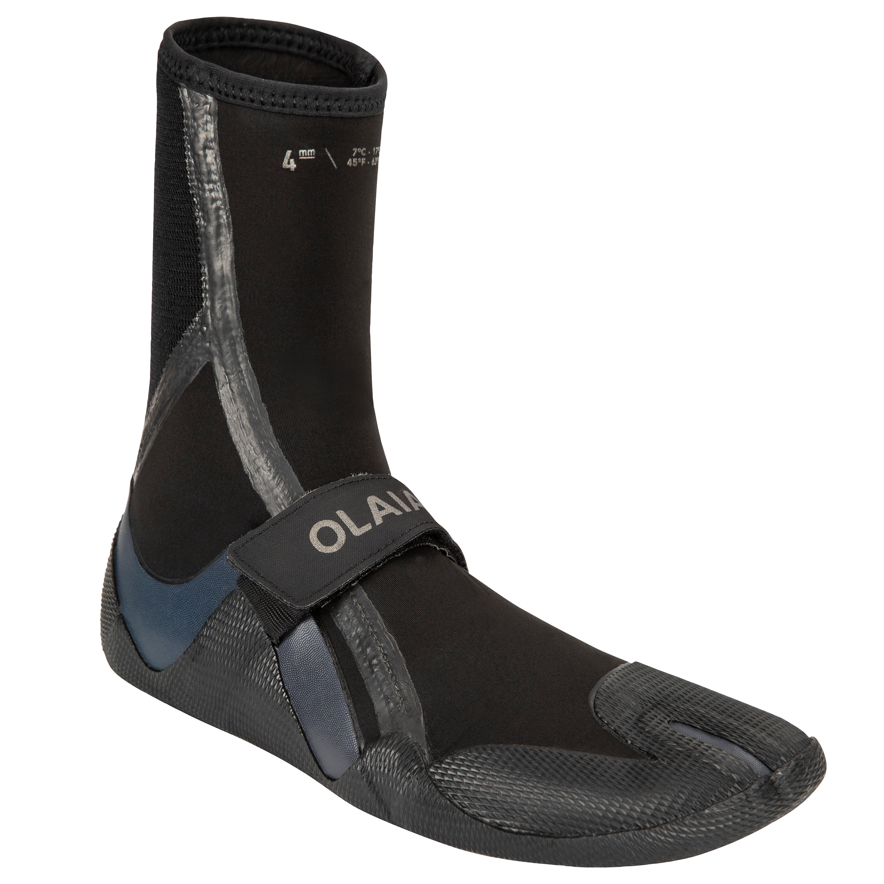 Неопреновые туфли для серфинга 900 высотой 4 мм черный/серый OLAIAN, черный