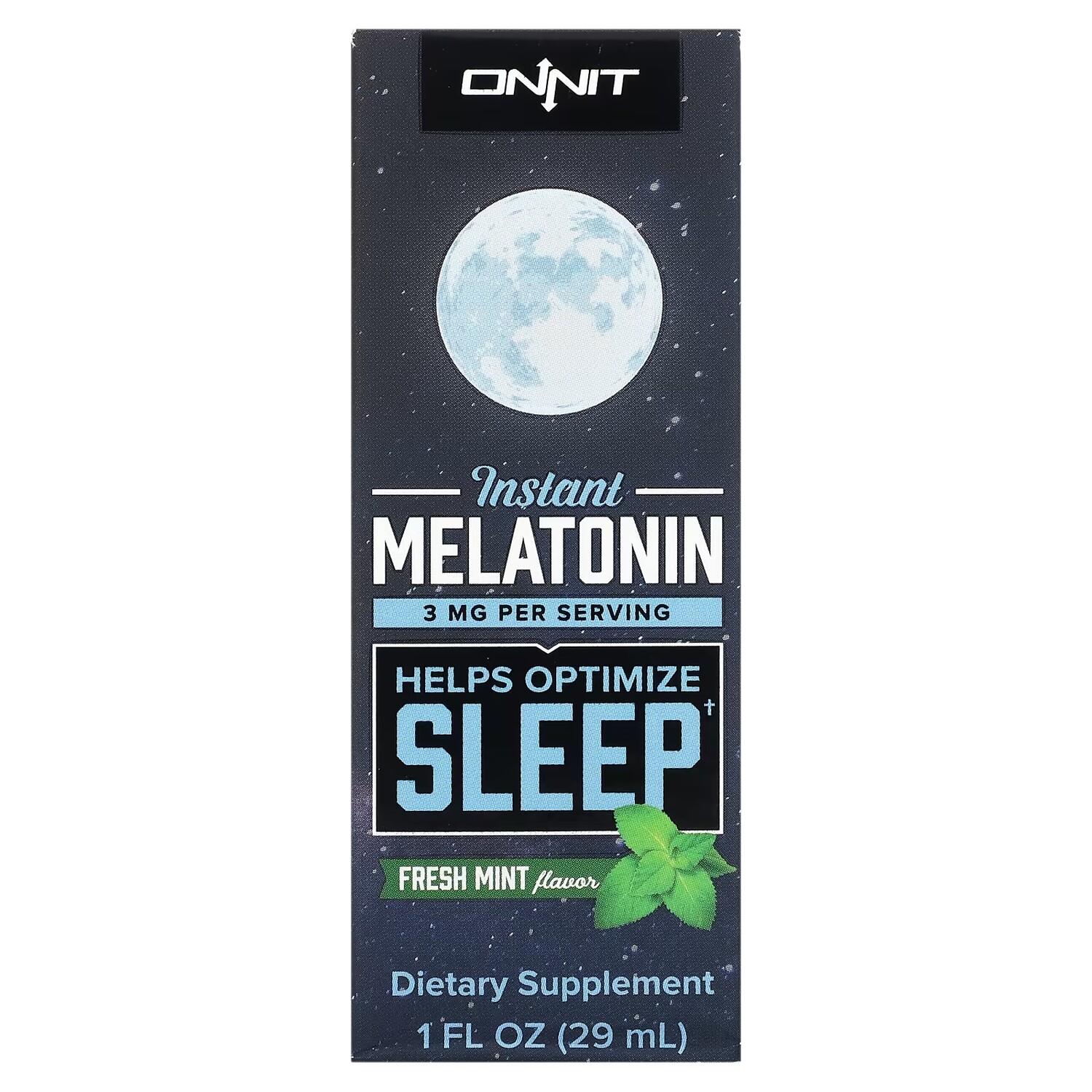 

Onnit Мелатонин быстрого приготовления со вкусом свежей мяты 3 мг, 29 мл