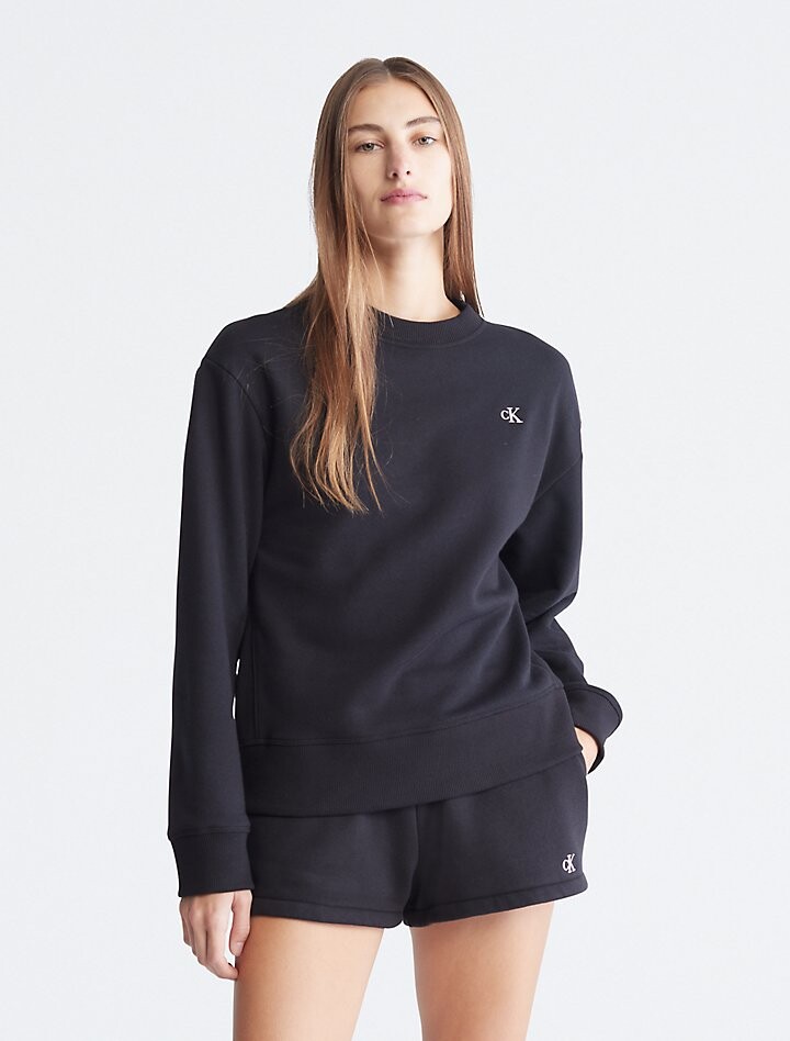 

Толстовка с круглым вырезом из флиса с логотипом Archive Calvin Klein, черный
