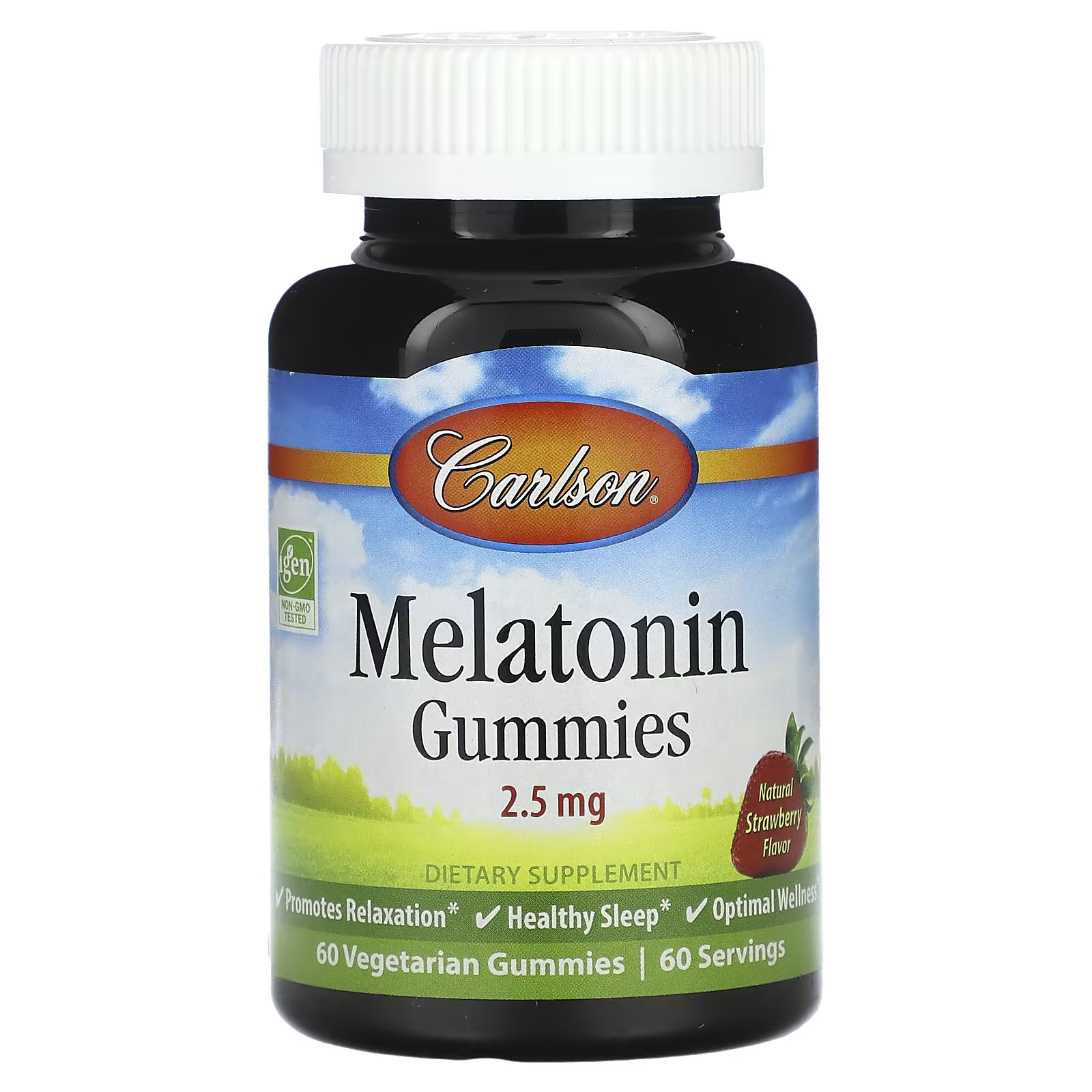 Мелатонин Carlson со вкусом клубники, 60 жевательных таблеток