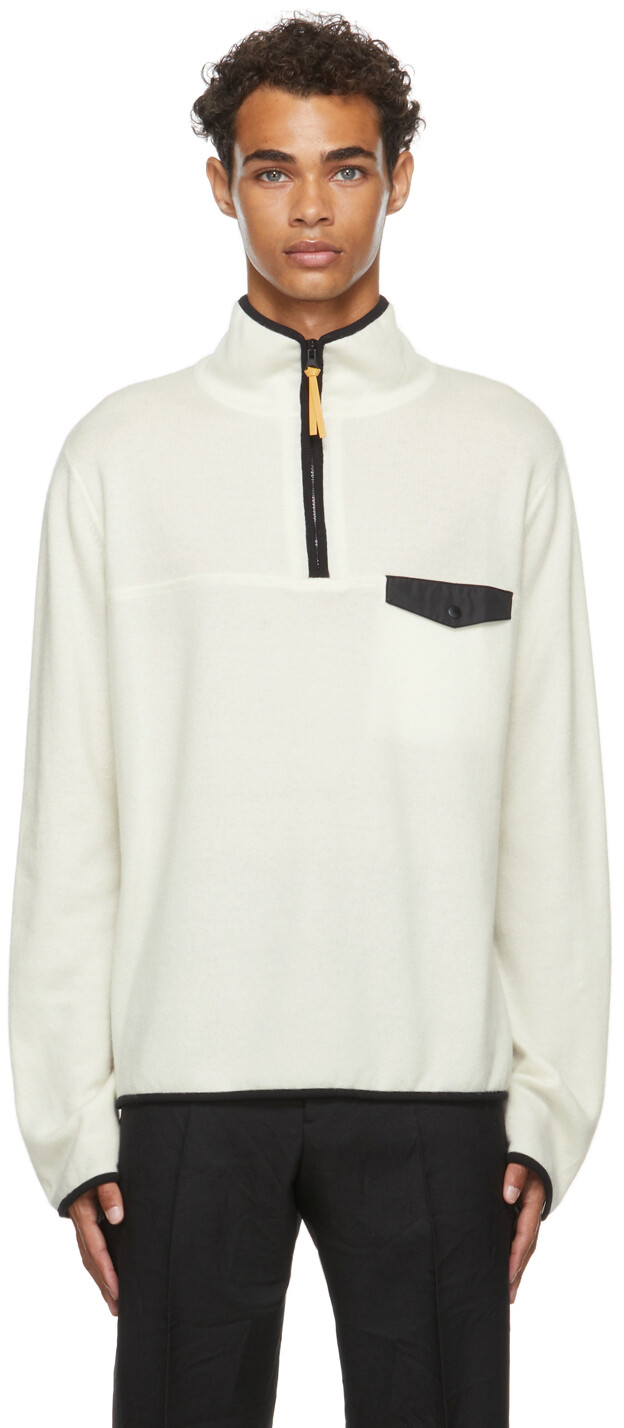 

SSENSE Exclusive Off-White кашемировая молния на молнии Jil Sander, Серый