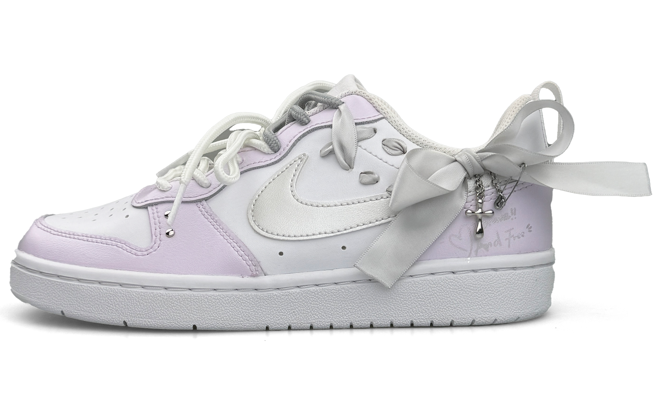 

Кроссовки Nike Court Borough Skateboarding Shoes Women's Low-top Pink/white, розовый