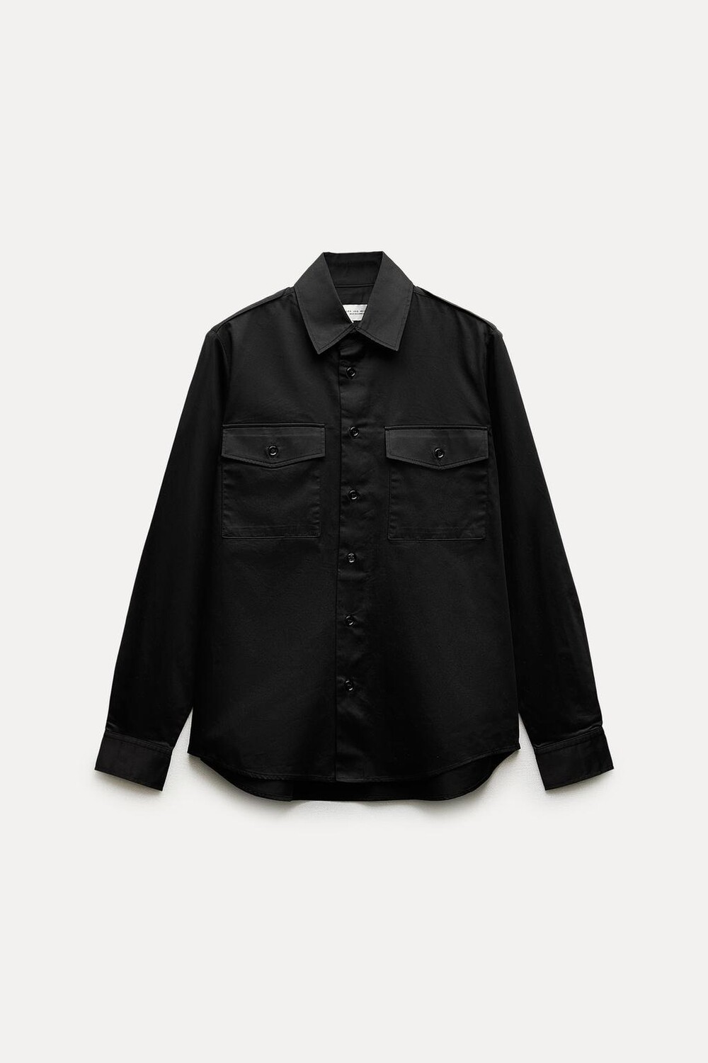 

Рубашка из поплин с карманами Zara, черный (Размер S)