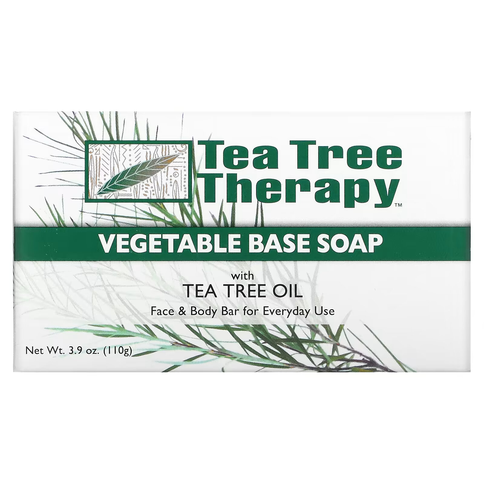 Tea Tree Therapy, Мыло на растительной основе, с маслом чайного дерева, брусок 110 г (3,9 унции) tea tree therapy мыло на растительной основе с маслом чайного дерева брусок 110 г 3 9 унции