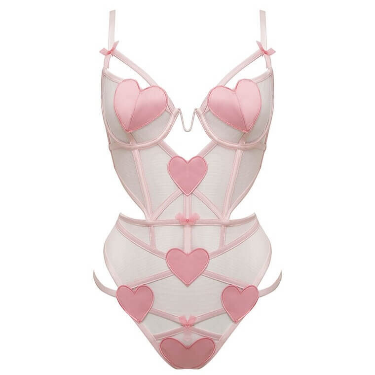 

Боди For Love & Lemons Heart Teddy, розовый
