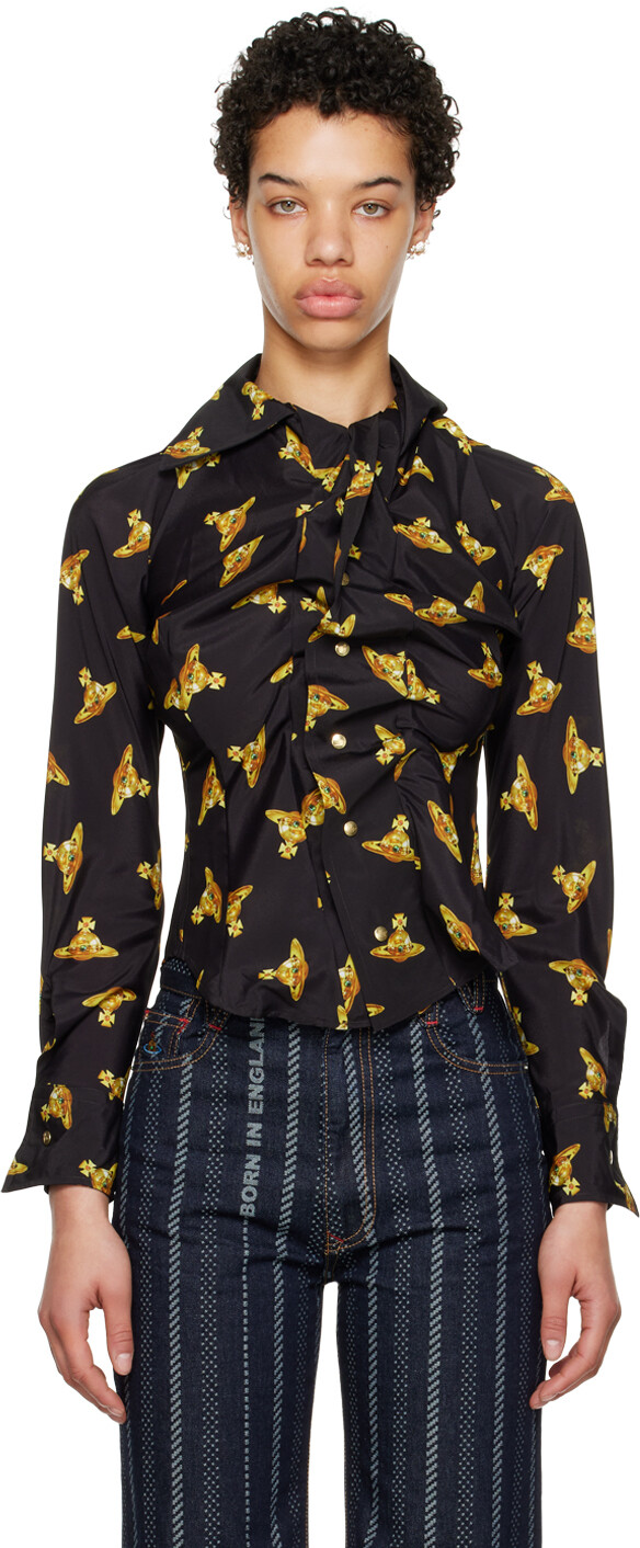

Черная рубашка со сборками Vivienne Westwood