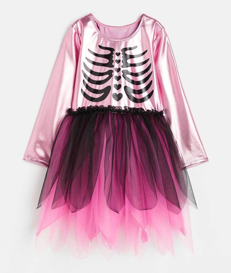 Карнавальное платье H&M Skeleton Halloween, розовый/черный