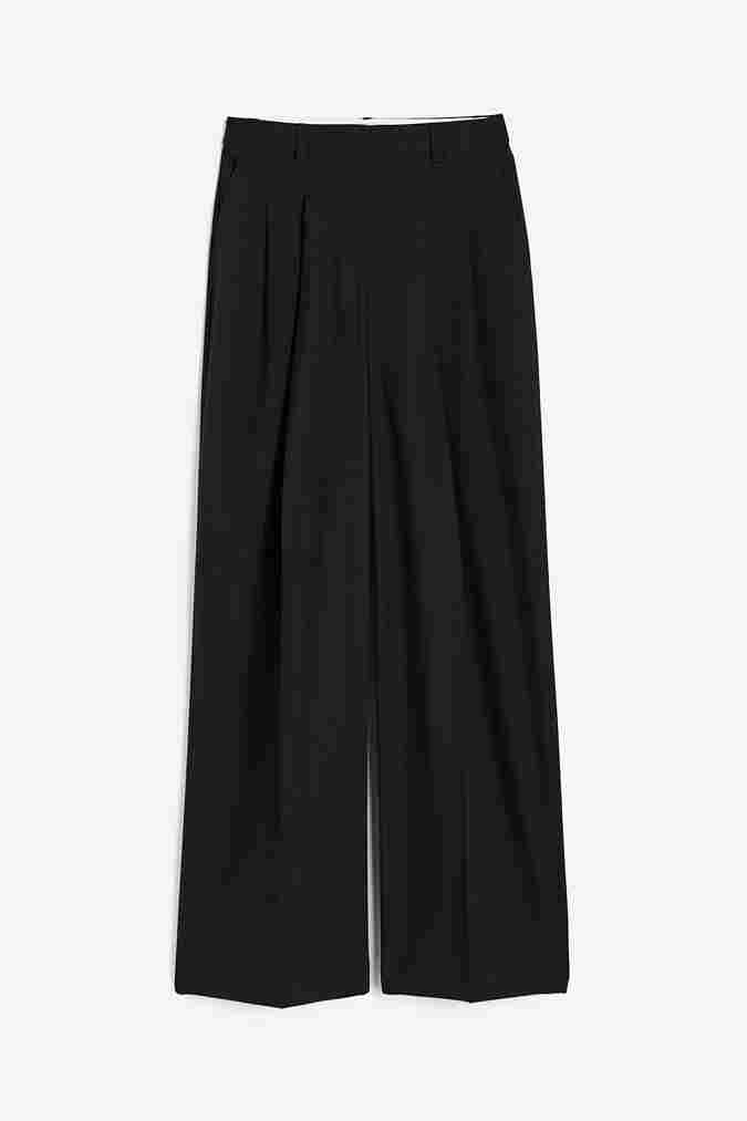 

Брюки H&M Wide-leg Wool-blend, черный
