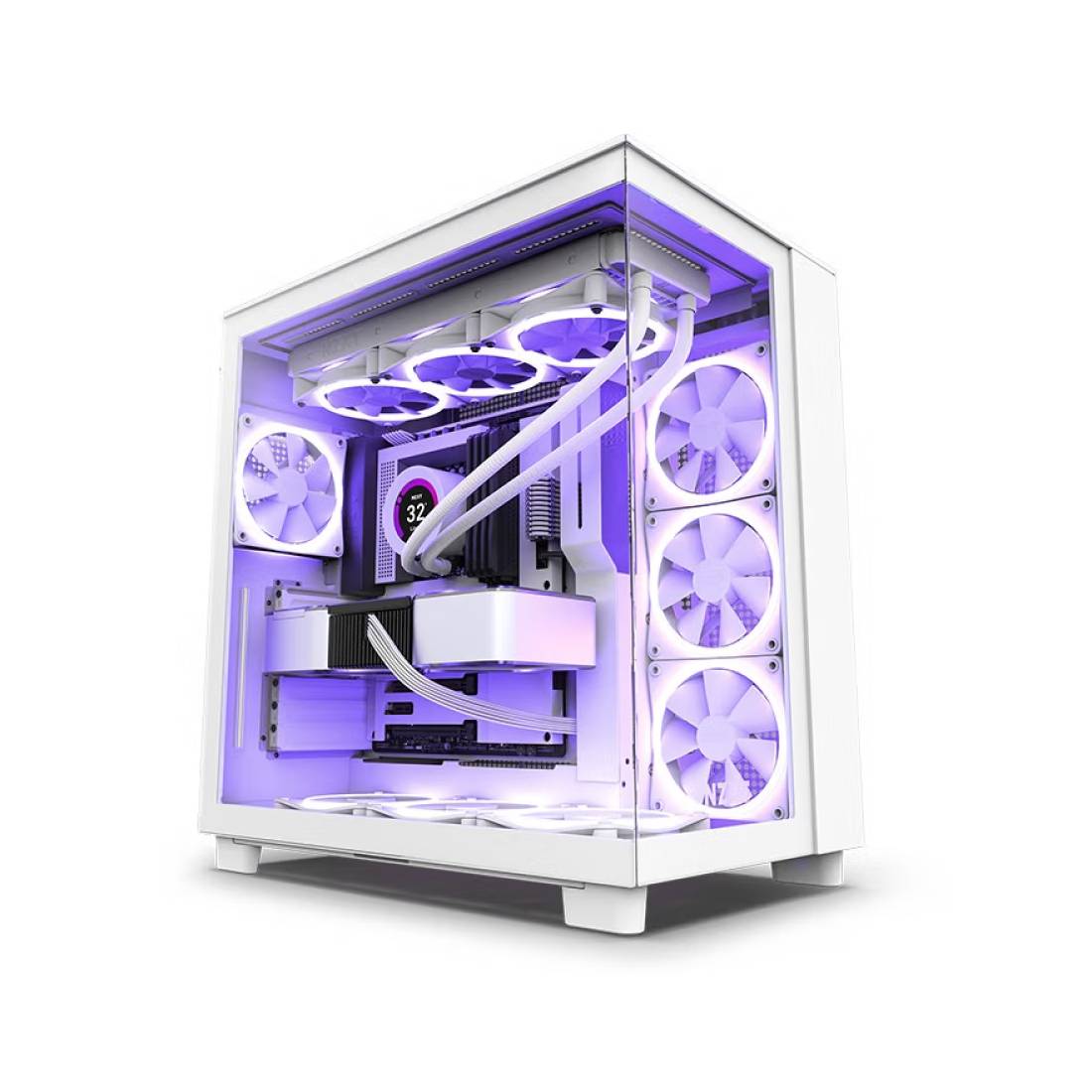 Корпус NZXT H9 Flow, ATX/Micro-ATX, Mid Tower, белый - фото