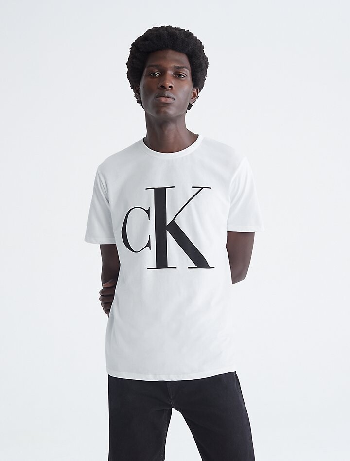 

Футболка Calvin Klein Monogram, белый/черный