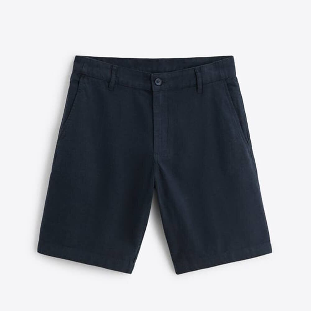 Шорты Zara Textured Oxford Bermuda, тёмно-синий