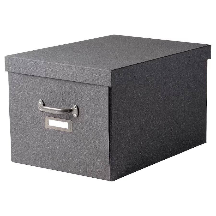 

Коробка с крышкой Ikea Tjog, темно-серый
