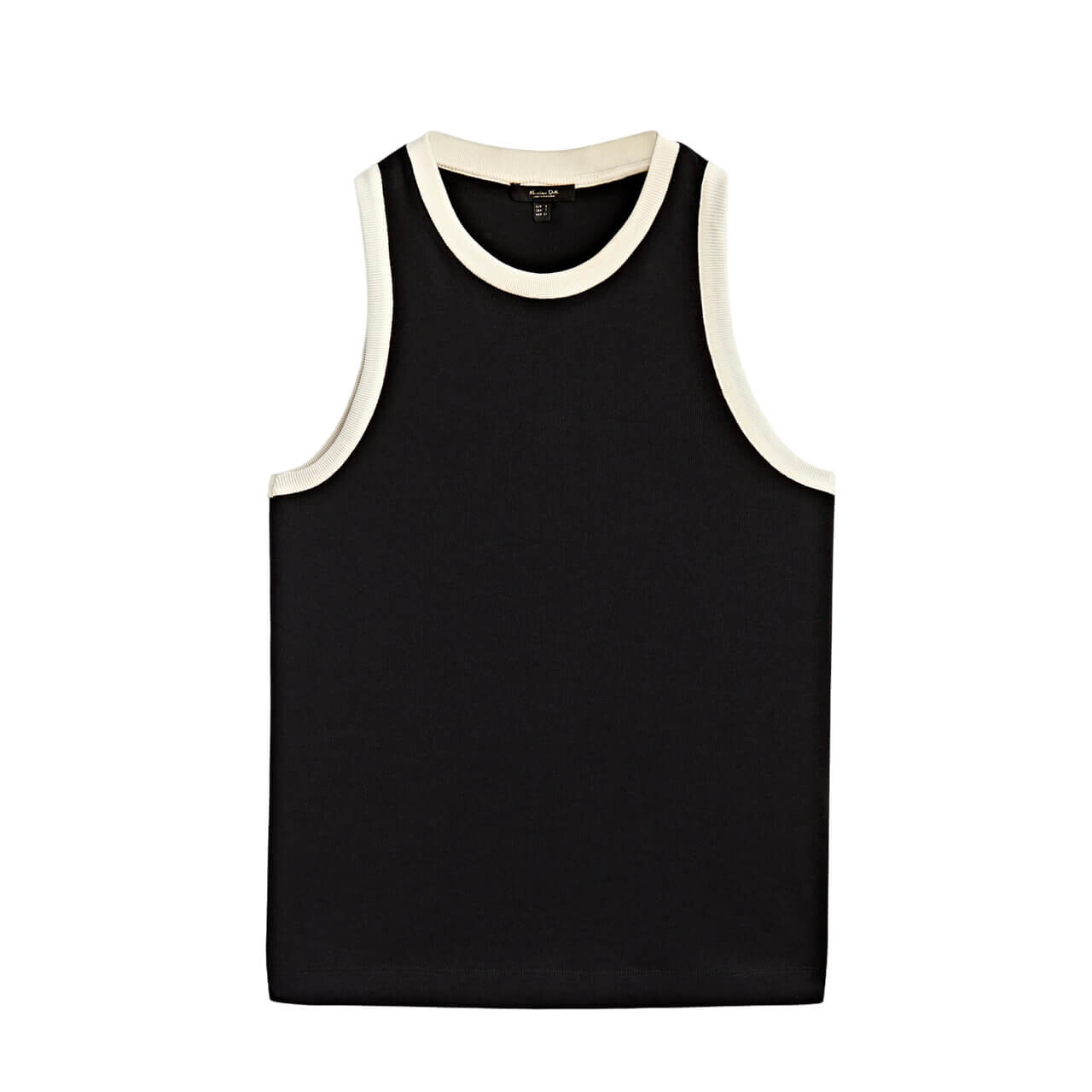

Футболка без рукавов Massimo Dutti Stripped Contrast, черный