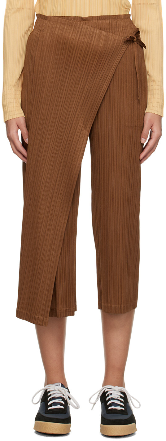 

Коричневые февральские брюки Monthly Colors Pleats Please Issey Miyake