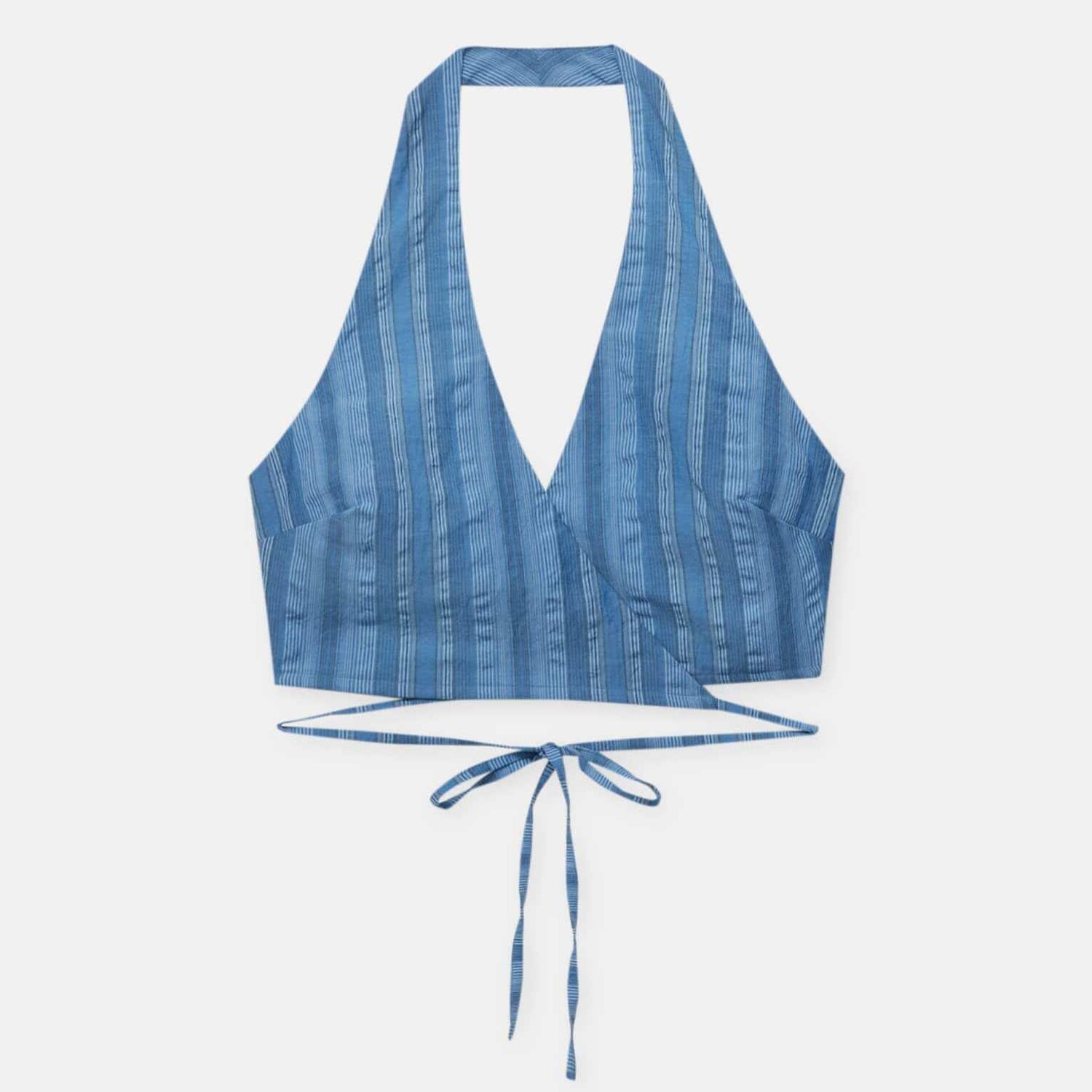 

Топ Pull&Bear Striped Halter, синий