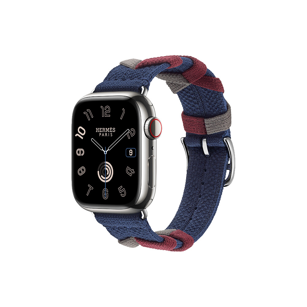 

Умные часы Apple Watch Series 9 Hermes (GPS + Cellular), 41мм, Silver Case/Navy Bridon Single Tour, Серебристый