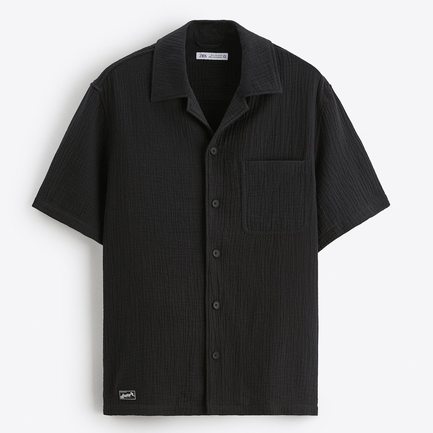 

Рубашка Zara Creased-effect, черный