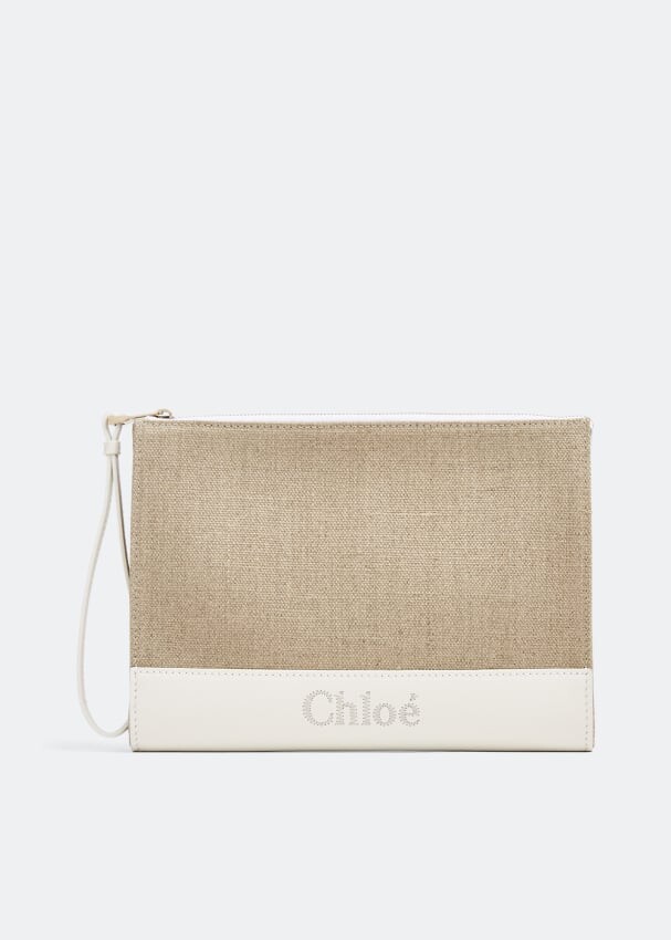 

Клатч CHLOÉ Chloé Sense zippered pouch, бежевый