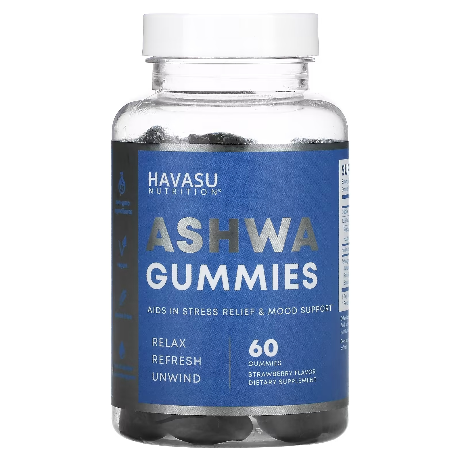 Havasu Nutrition Ashwa Gummies клубника, 60 жевательных таблеток pacifica beauty gummies без фильтра для кожи арбузный вкус 60 жевательных таблеток